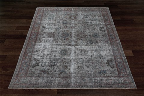 Chobi Grey Hand Knotted 94 X 122  Area Rug 151-18712 Image 6