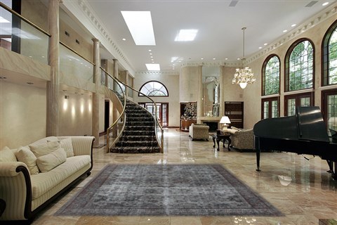 Chobi Grey Hand Knotted 94 X 122  Area Rug 151-18712 Image 1