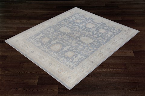 Chobi Blue Hand Knotted 120 X 147  Area Rug 151-18716 Image 1