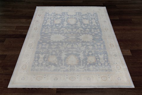 Chobi Blue Hand Knotted 120 X 147  Area Rug 151-18716 Image 6