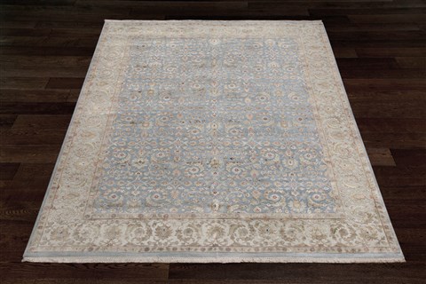 Tabriz Blue Hand Knotted 80 X 100  Area Rug 151-18724 Image 8