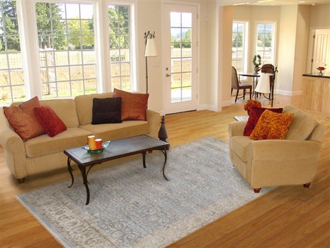 Tabriz Blue Hand Knotted 80 X 100  Area Rug 151-18724 Image 5