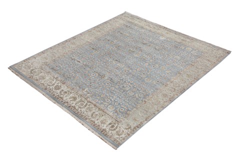 Tabriz Blue Hand Knotted 80 X 100  Area Rug 151-18724 Image 6