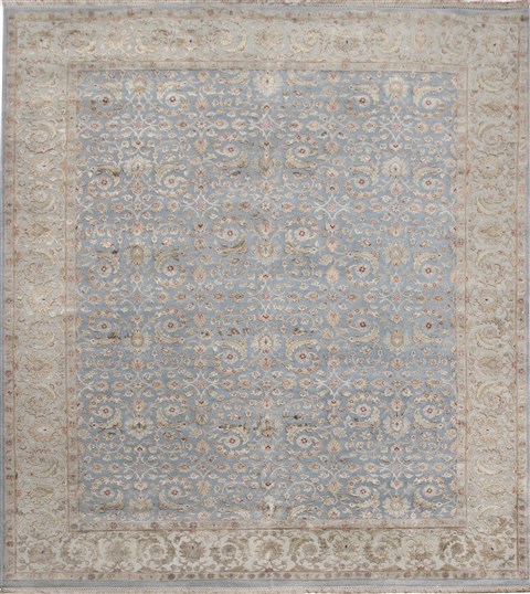 Tabriz Blue Hand Knotted 80 X 100  Area Rug 151-18724 Image 0