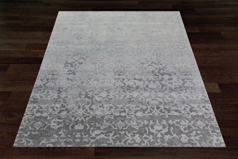 Indo-Nepal Grey Square Hand Knotted 10 X 10  Area Rug 151-18738 Image 1