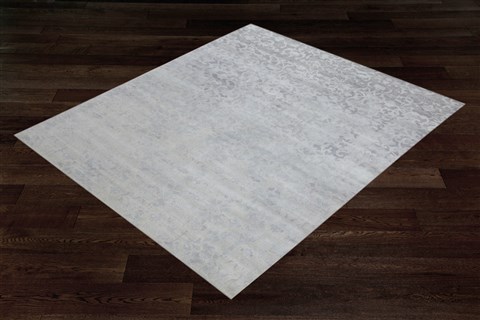 Indo-Nepal Grey Square Hand Knotted 10 X 10  Area Rug 151-18738 Image 9