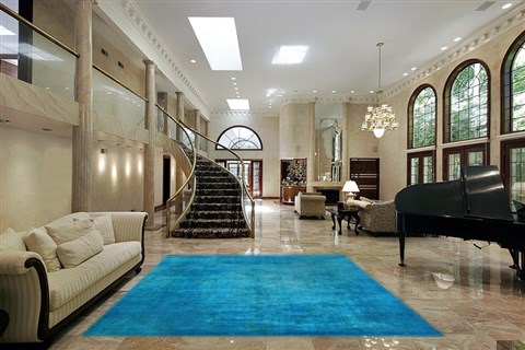 Modern Blue Hand Knotted 60 X 90  Area Rug 151-18741 Image 1