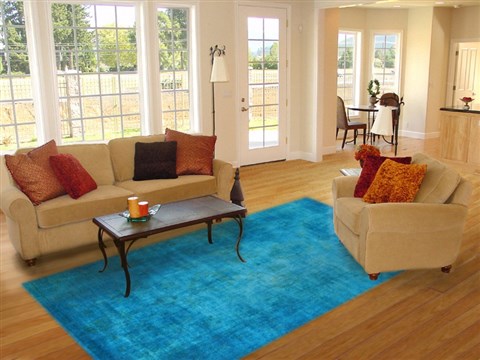 Modern Blue Hand Knotted 60 X 90  Area Rug 151-18741 Image 4