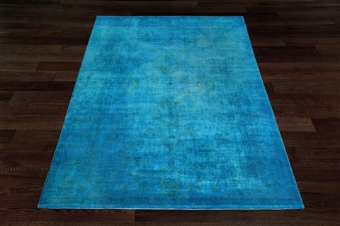 Modern Blue Hand Knotted 60 X 90  Area Rug 151-18741 Image 6