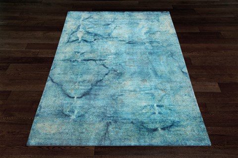 Modern Blue Hand Knotted 60 X 100  Area Rug 151-18744 Image 2