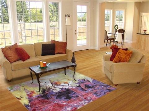 Modern Multicolor Hand Knotted 50 X 80  Area Rug 151-18745 Image 3