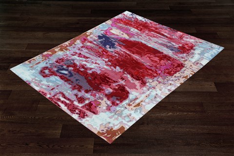 Modern Red Square Hand Knotted 10 X 10  Area Rug 151-18746 Image 1
