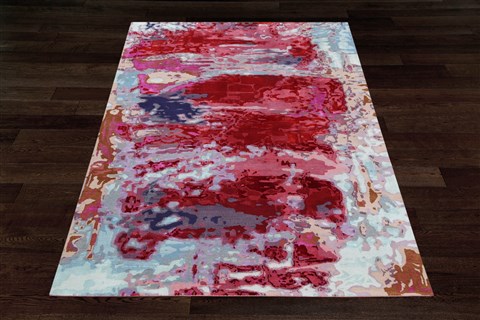 Modern Red Square Hand Knotted 10 X 10  Area Rug 151-18746 Image 3