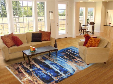 Modern Multicolor Hand Knotted 80 X 100  Area Rug 151-18755 Image 5