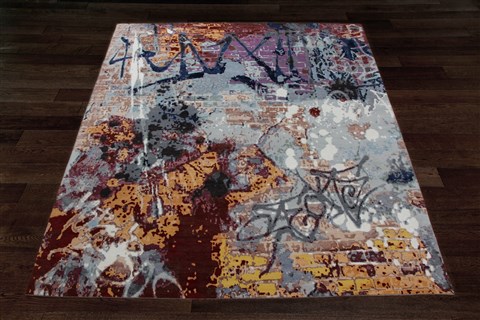 Modern Multicolor Square Hand Knotted 10 X 10  Area Rug 151-18757 Image 5