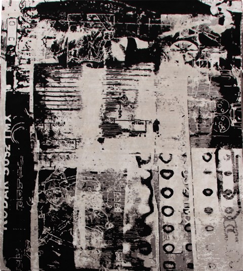 Modern Black Hand Knotted 80 X 100  Area Rug 151-18758 Image 0