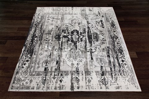 Indo-Nepal Grey Square Hand Knotted 10 X 10  Area Rug 151-18759 Image 8
