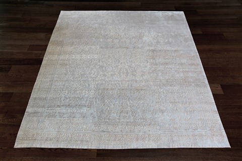 Indo-Nepal Grey Hand Knotted 80 X 100  Area Rug 151-18763 Image 10