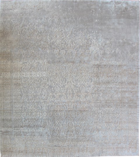 Indo-Nepal Grey Hand Knotted 80 X 100  Area Rug 151-18763 Image 0