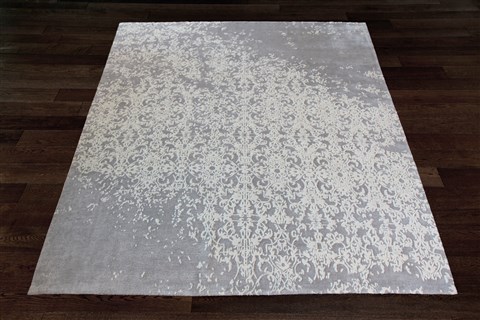 Indo-Nepal Grey Hand Knotted 80 X 100  Area Rug 151-18764 Image 8