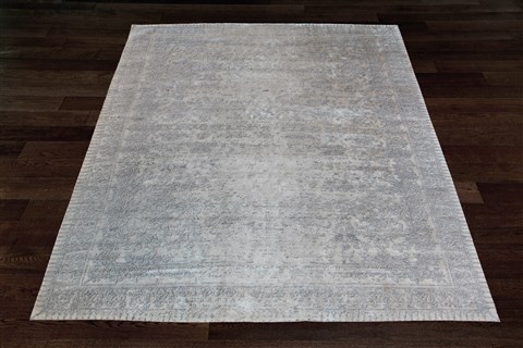 Indo-Nepal Grey Square Hand Knotted 10 X 10  Area Rug 151-18765 Image 5