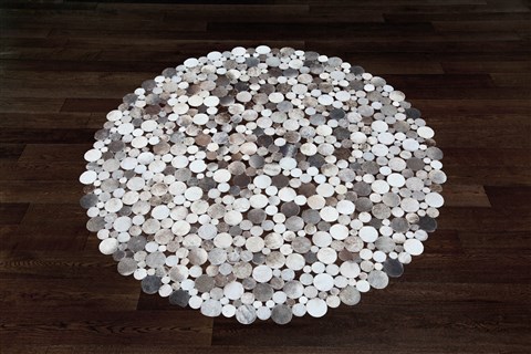 Modern Grey Round Hand Knotted 50 X 50  Area Rug 151-18767 Image 2