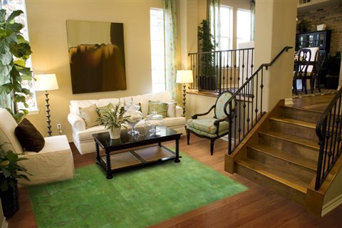 Pishavar Green Hand Knotted 82 X 105  Area Rug 151-18778 Image 3