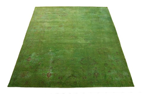 Pishavar Green Hand Knotted 82 X 105  Area Rug 151-18778 Image 8