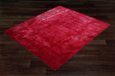 Modern Red Hand Knotted 80 X 100  Area Rug 151-18781 Image 10