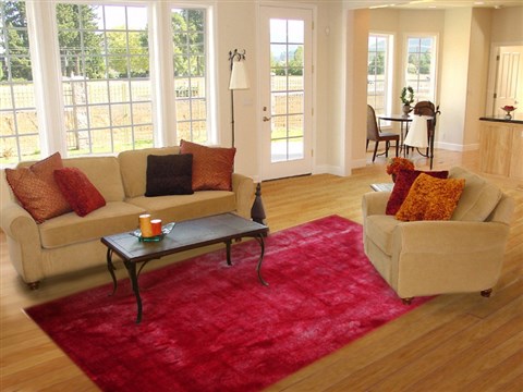 Modern Red Hand Knotted 80 X 100  Area Rug 151-18781 Image 3