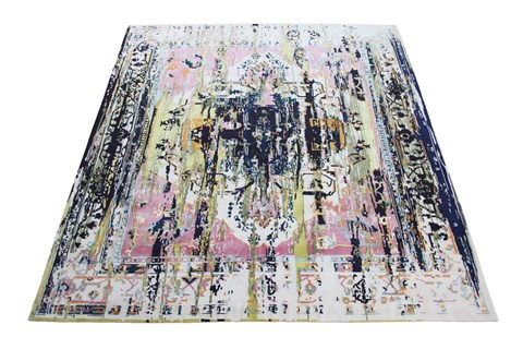 Indo-Nepal Multicolor Square Hand Knotted 10 X 10  Area Rug 151-18782 Image 3