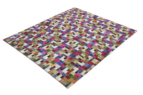 Modern Multicolor Hand Knotted 80 X 100  Area Rug 151-18785 Image 9