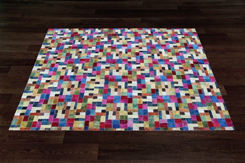 Modern Multicolor Hand Knotted 90 X 120  Area Rug 151-18786 Image 8