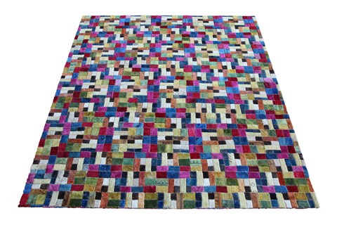 Modern Multicolor Hand Knotted 100 X 140  Area Rug 151-18787 Image 1