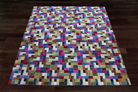 Modern Multicolor Hand Knotted 100 X 140  Area Rug 151-18787 Image 9