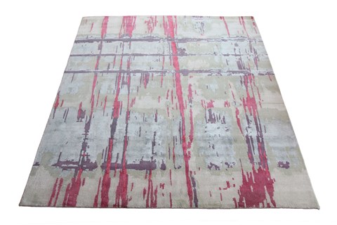 Modern White Square Hand Knotted 10 X 10  Area Rug 151-18796 Image 1