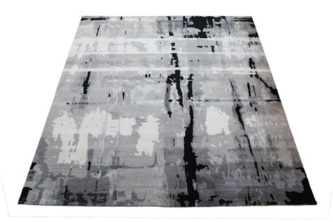 Modern Grey Square Hand Knotted 10 X 10  Area Rug 151-18800 Image 1