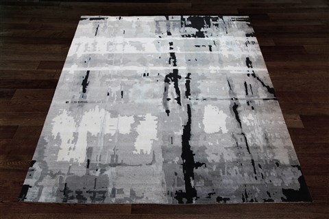 Modern Grey Square Hand Knotted 10 X 10  Area Rug 151-18800 Image 2