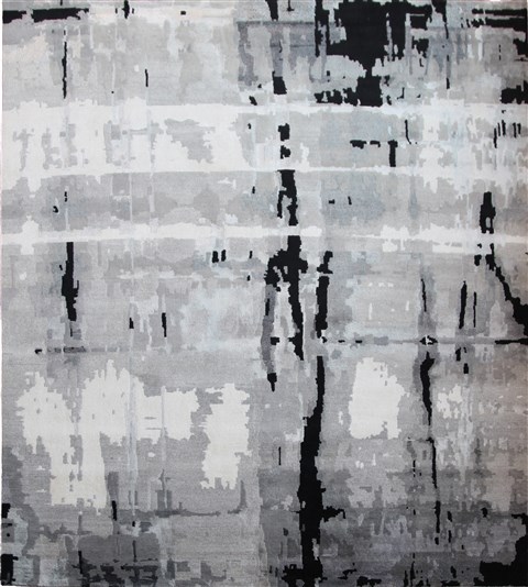 Modern Grey Square Hand Knotted 10 X 10  Area Rug 151-18800 Image 0