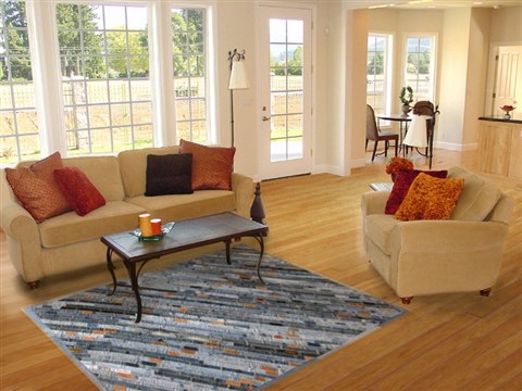 Modern Blue Hand Knotted 50 X 80  Area Rug 151-18808 Image 4
