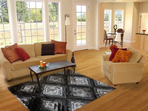 Modern Black Hand Knotted 50 X 80  Area Rug 151-18830 Image 4