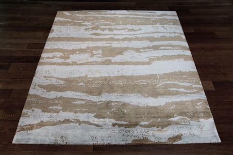 Modern Multicolor Hand Knotted 79 X 99  Area Rug 151-18831 Image 8