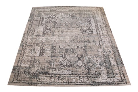 Indo-Nepal Beige Square Hand Knotted 10 X 10  Area Rug 151-18834 Image 1