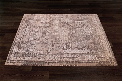 Indo-Nepal Beige Square Hand Knotted 10 X 10  Area Rug 151-18834 Image 4