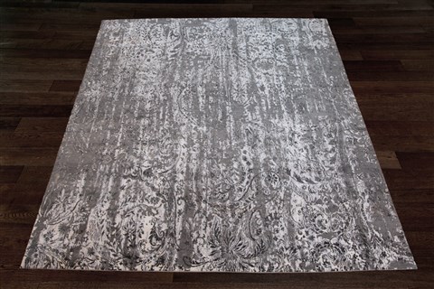 Indo-Nepal Grey Square Hand Knotted 10 X 10  Area Rug 151-18836 Image 1