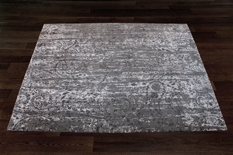 Indo-Nepal Grey Square Hand Knotted 10 X 10  Area Rug 151-18836 Image 4