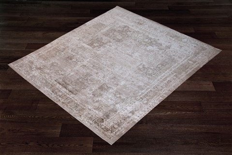 Indo-Nepal Beige Square Hand Knotted 10 X 10  Area Rug 151-18840 Image 3