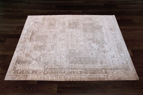 Indo-Nepal Beige Square Hand Knotted 10 X 10  Area Rug 151-18840 Image 4
