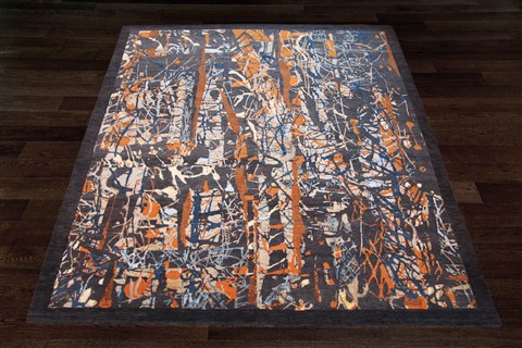 Modern Grey Square Hand Knotted 10 X 10  Area Rug 151-18842 Image 3