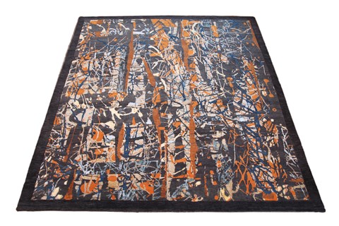 Modern Grey Square Hand Knotted 10 X 10  Area Rug 151-18842 Image 4